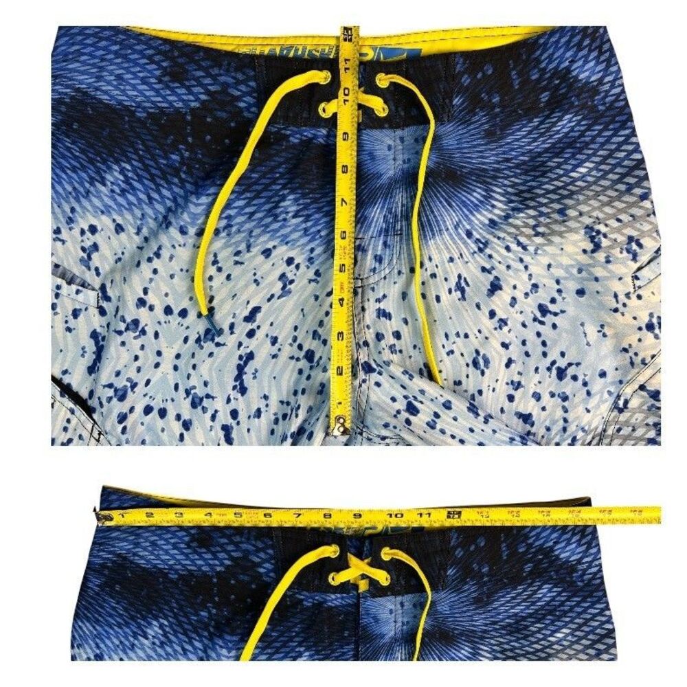 Pelagic Blue Psycho Dorado Stretch Sharkskin Boardshort  Size 32  Swim Trunk - Picture 6 of 13